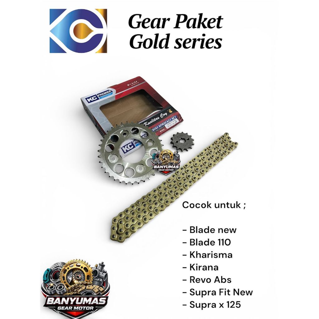 GEAR SET MODEL SSS 428 H SUPRA X 125 - SUPRA X 125 HELM IN -  BLADE  - REVO  - SUPRA FIT NEW - KHARI