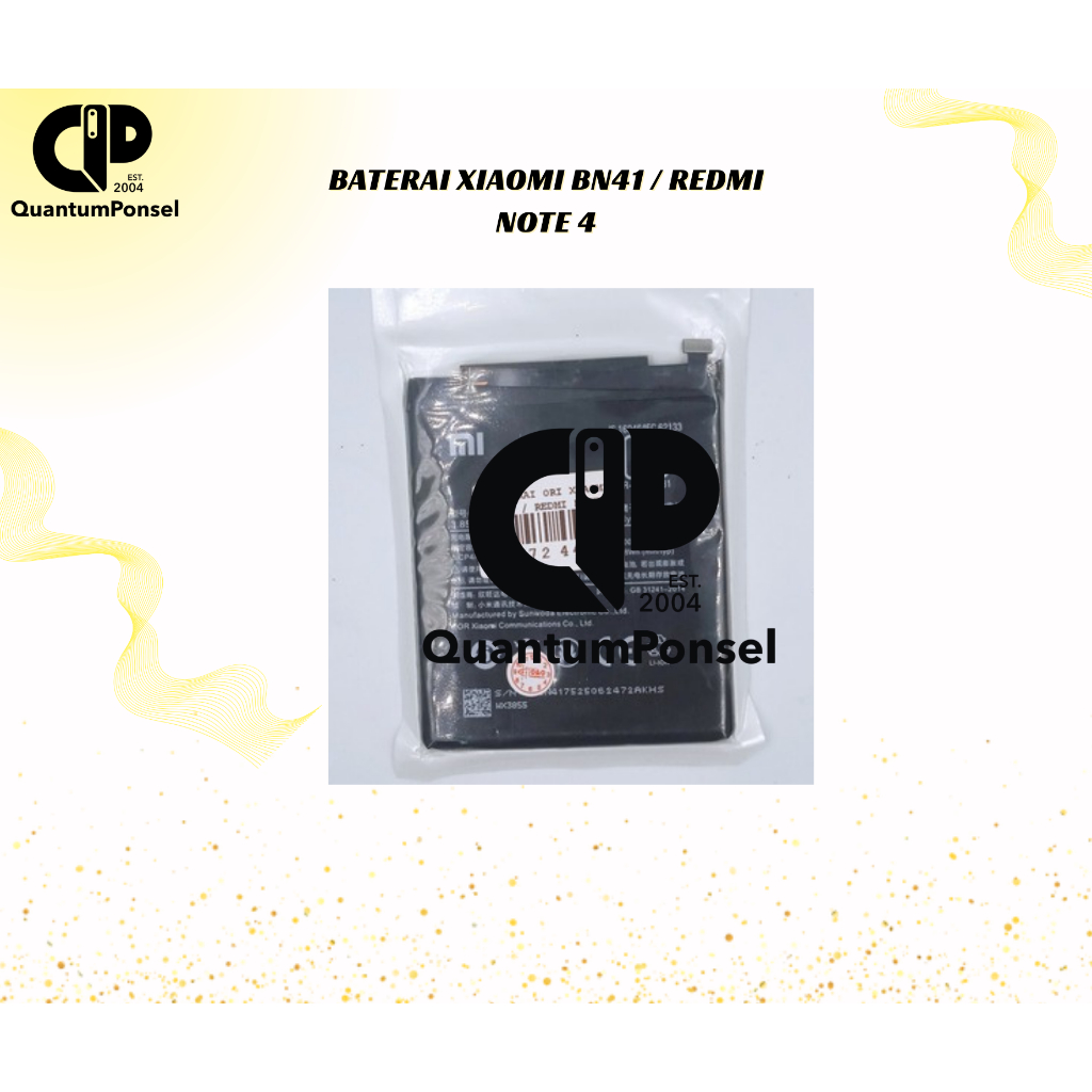 BATERAI ORI XIAOMI BN41 / REDMI NOTE 4