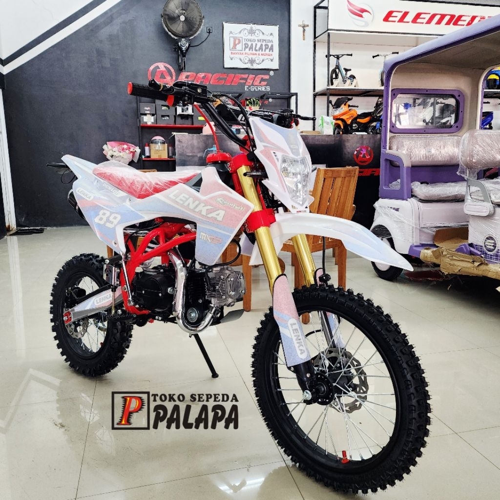 Sepeda Motor Bensin Medium Trail LENKA MXGP 89L Anak & Dewasa Manual Kopling 125cc Kick & Electric S