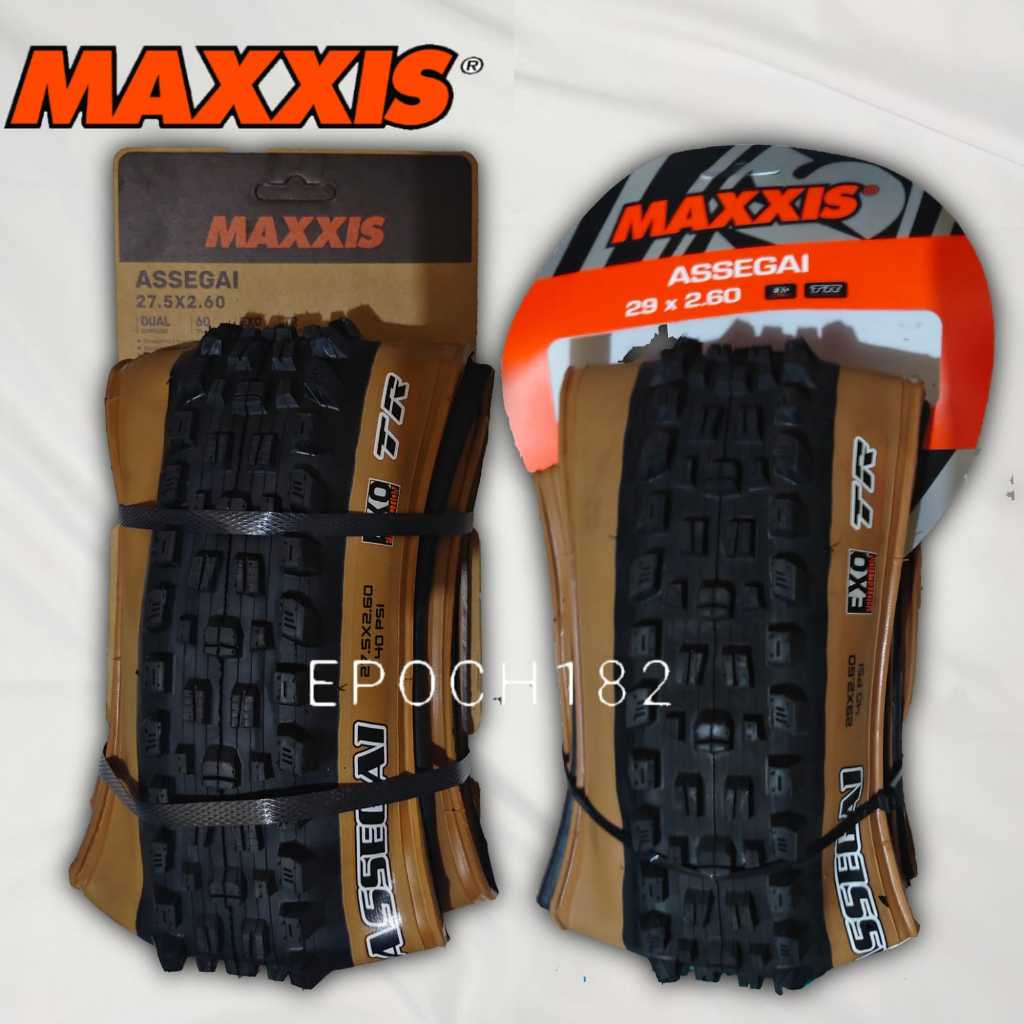 Ban Luar Sepeda Maxxis Assegai 27.5 x 2.60 & 29 x 2.60 Skinwall EXO TR Kevlar