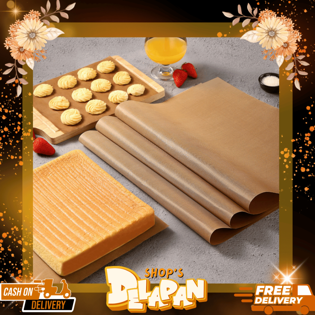 DELAPANSHOP | Kertas Roti Baking Paper MAT OVEN Tahan Panas Parchment Kain Silpat / Alas Masak Kue S