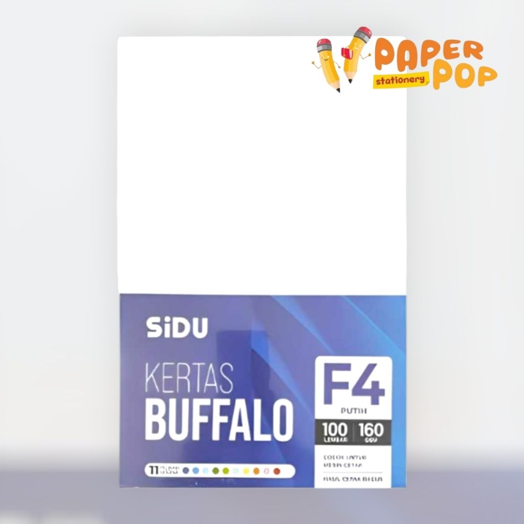 KERTAS BUFFALO SIDU F4 WARNA PUTIH (10Lembar)