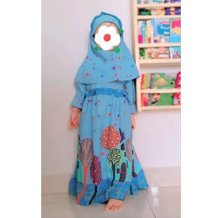 Set hijab gamis bayi 1-2 tahun NIBRAS
