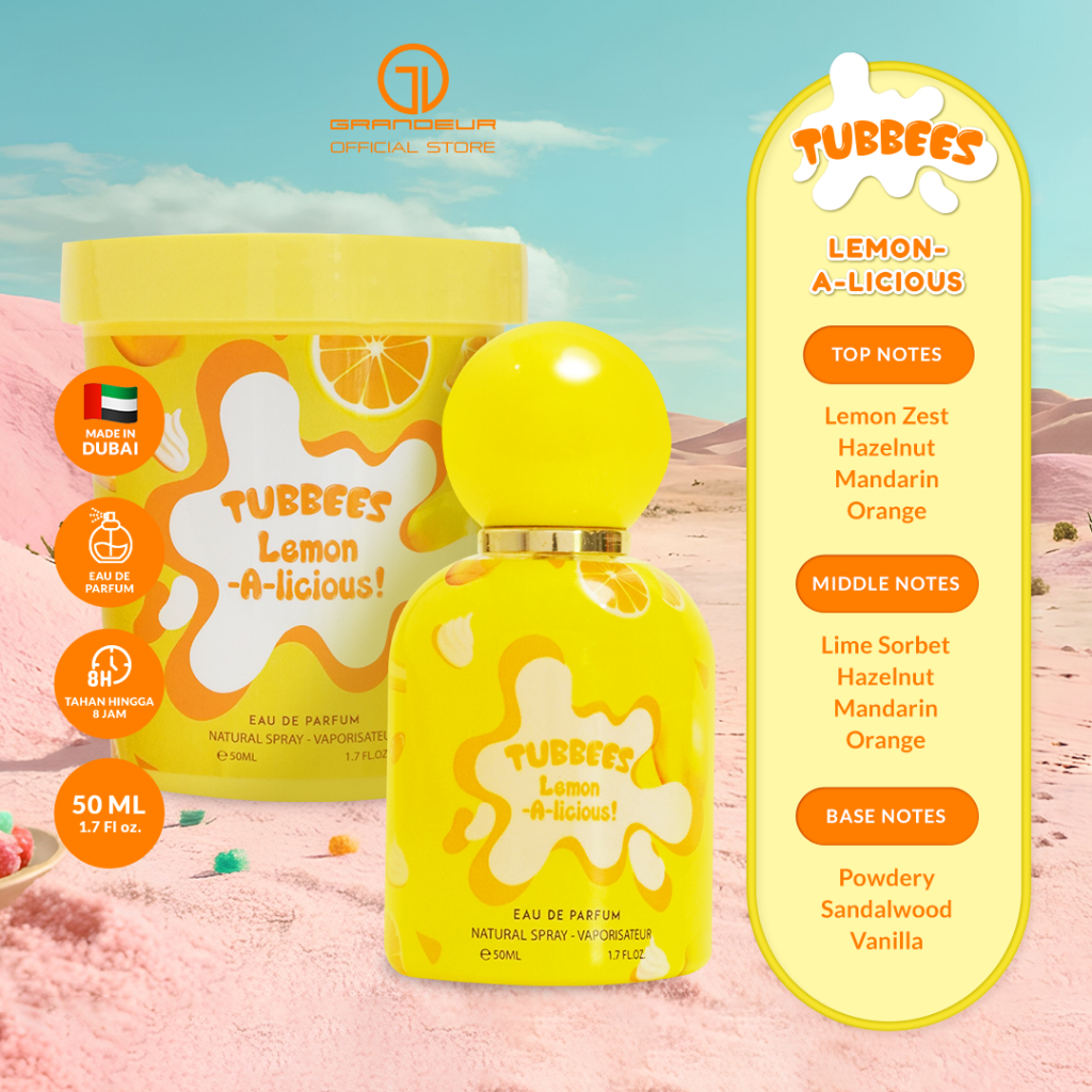 Grandeur Tubbees ICE CREAM SERIES - Lemon-A-Licious Eau de Parfum 50ML | Dubai Gourmand Perfume