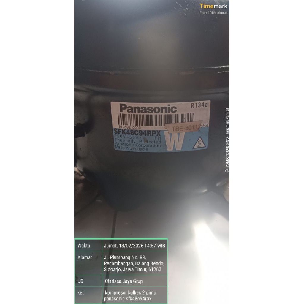 kompresor kulkas 2 pintu panasonic SFK48C94RPX