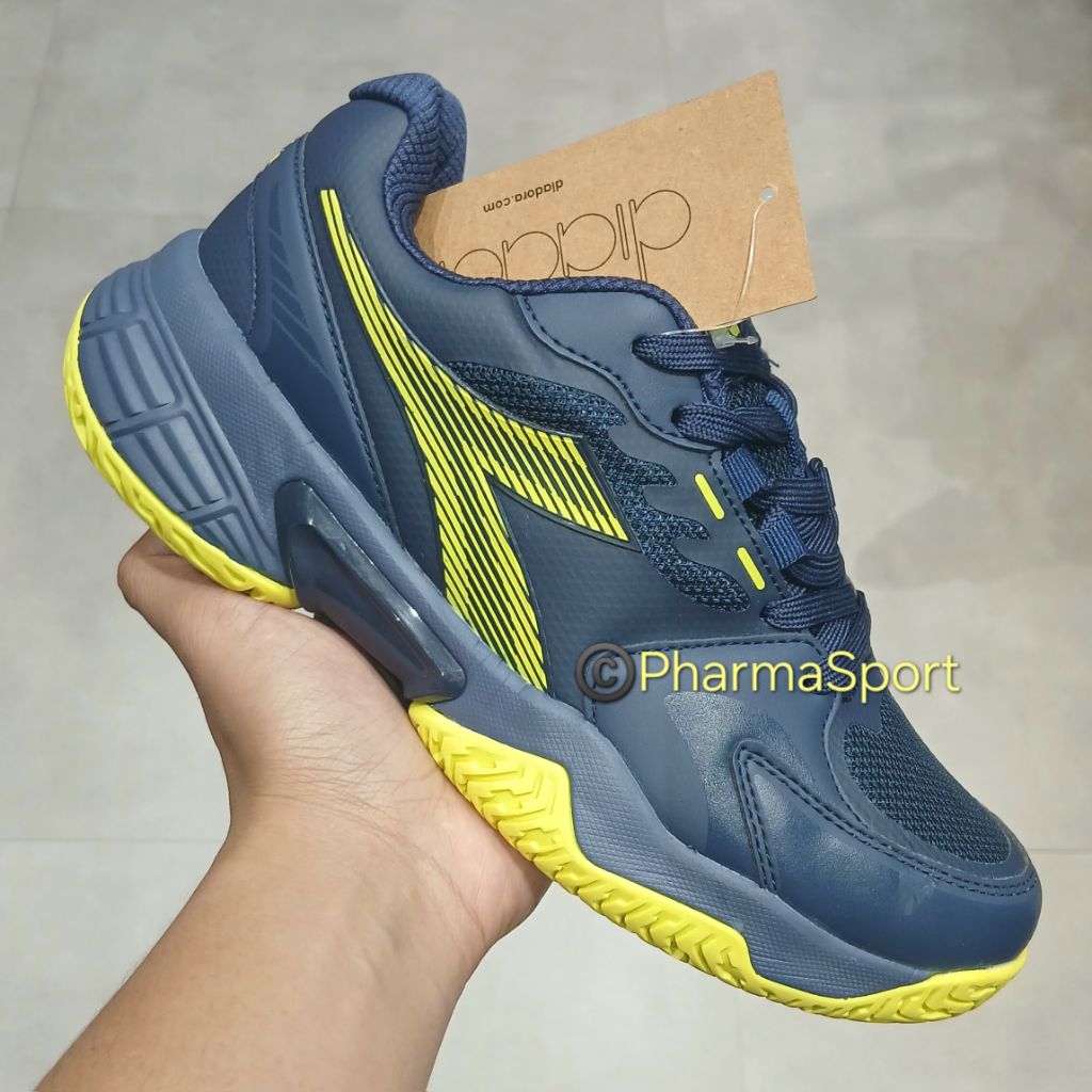 Sepatu Tenis Diadora Navy Lime Original Authentic Sepatu Tennis Padel Murah Nicholas