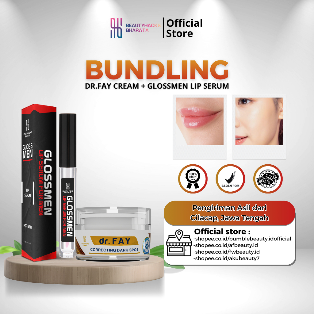 (Bundling) GLOSSMEN Lip Serum + dr FAY Cream Original BPOM