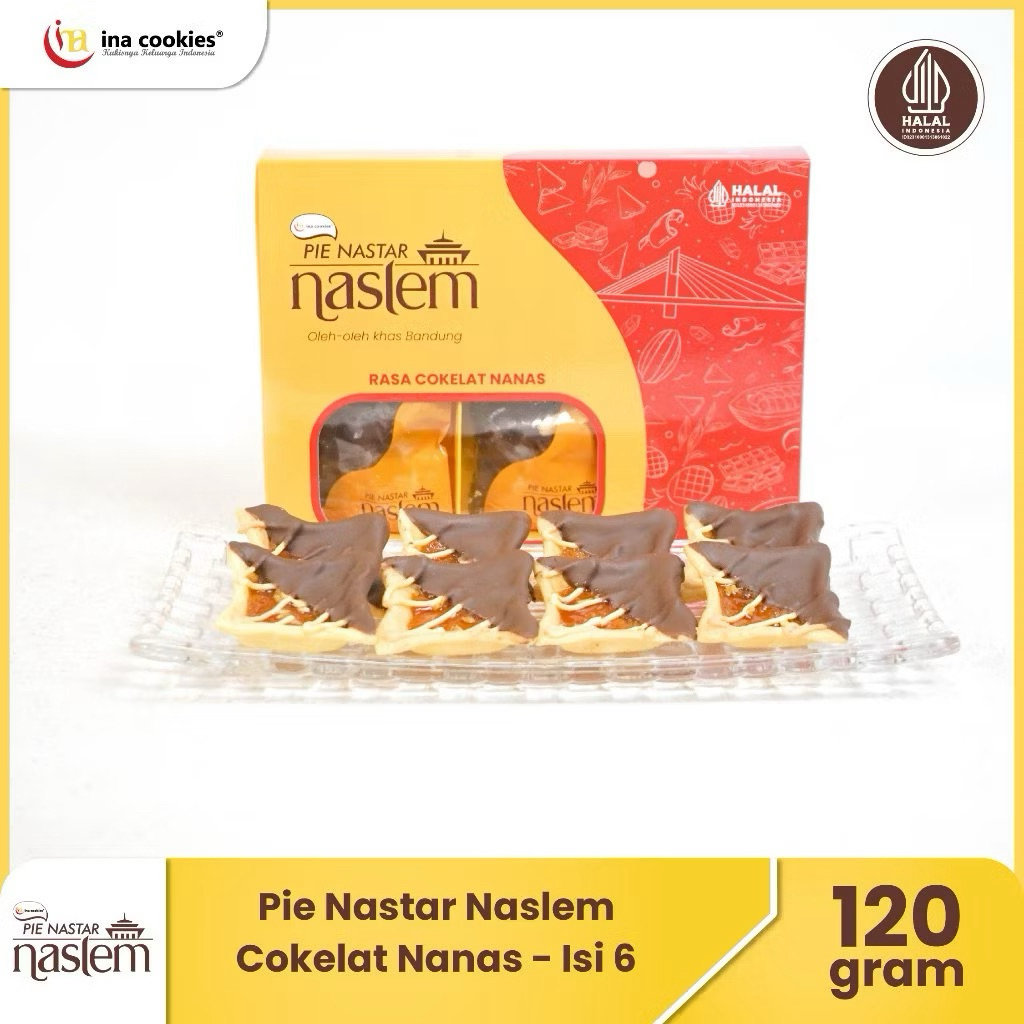 Pie Nastar Naslem Coklat Nanas isi 6 pcs Oleh-Oleh Bandung by Ina Cookies