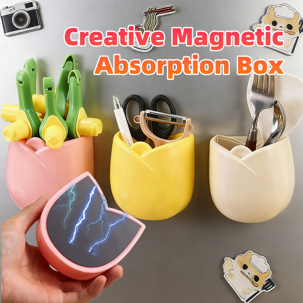 Kotak Penyimpanan Magnet Kulkas kecil / Kotak Penyimpanan Magnetik Tempat Pena Lucu Alat Tulis