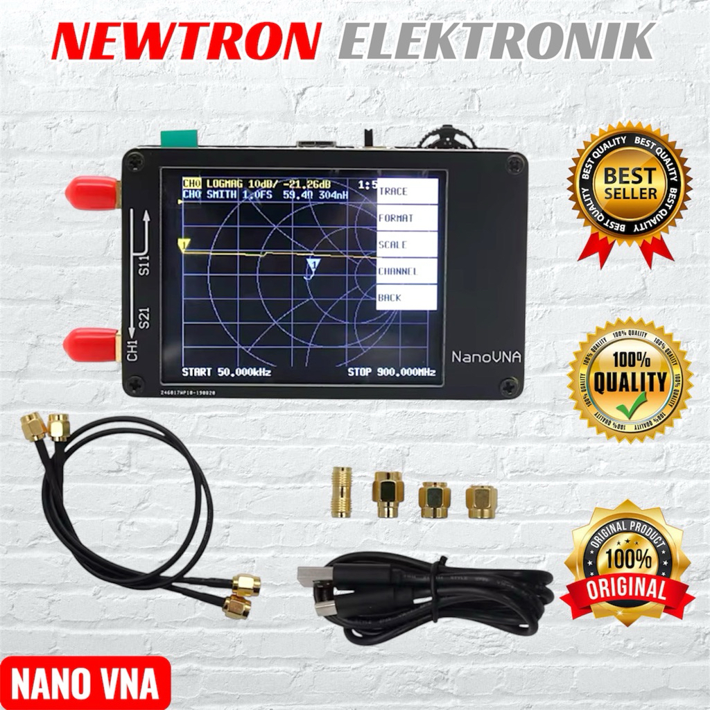 Nano-VNA 50Khz-900Mhz Analyzer Upgrade Versi Terbaru NanoVNA Mini Vector Network Analiser HF VHF UHF