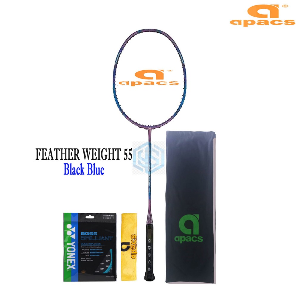 Raket Badminton Apacs Feather Weight 55 Bonus  Komplit Apacs Feather Weight 55