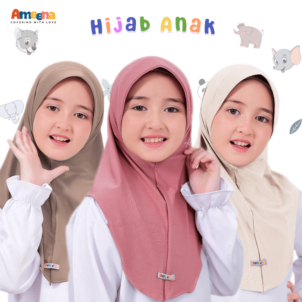Jilbab Anak Sekolah Hijab Bergo Hamidah Sport Aleeya 0 6 bulan 1-8 Tahun Jersey - Kerudung Bayi Newb