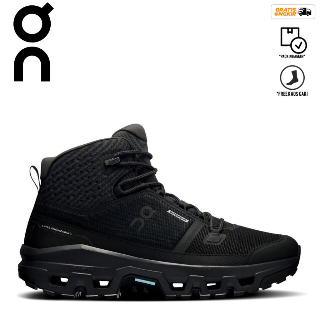 Sepatu Hiking Cloudrock Waterproof Boots All Black Hiking Shoes