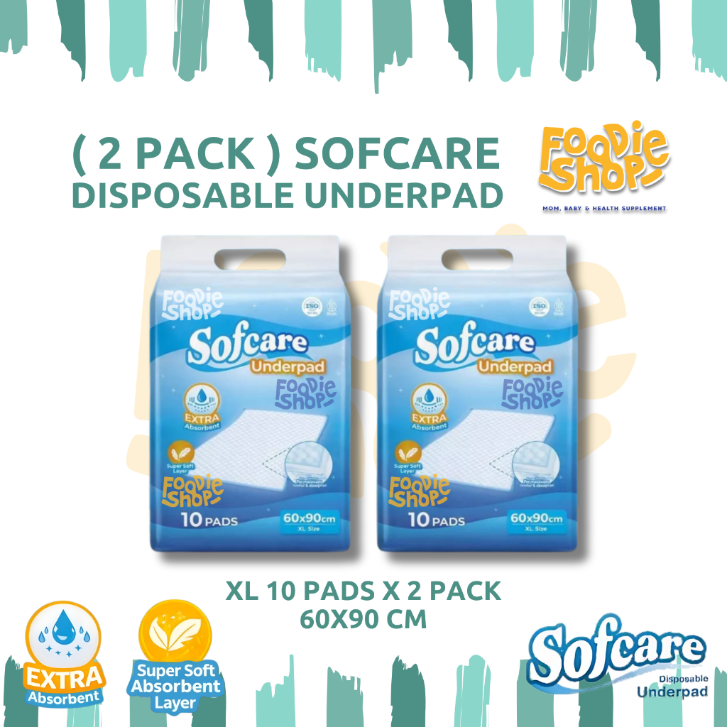 ( 2 Pack ) Sofcare Underpad XL 60 x 90cm isi 10 Lembar | Perlak Alas Sekali Pakai