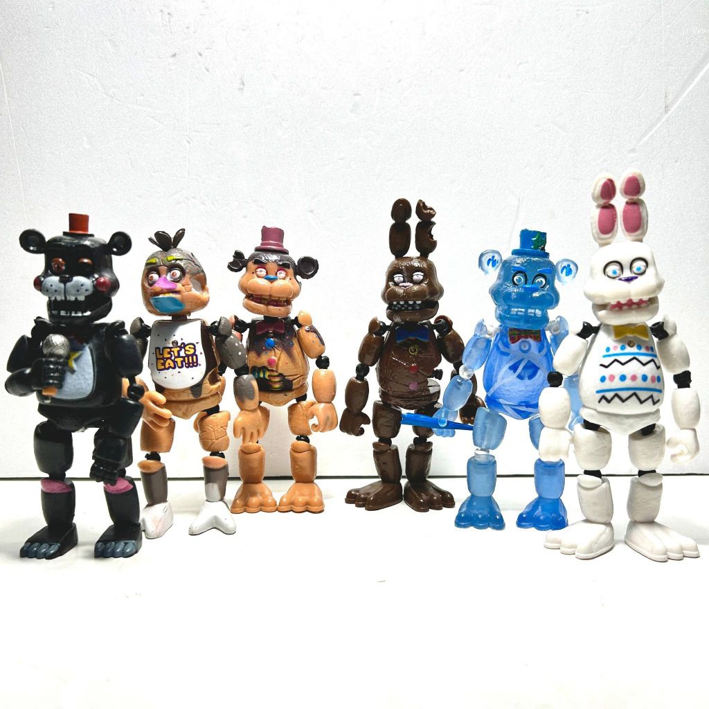 mainan action figurefive nights at freddy  Rockstar Freddy, Chocolate Freddy, Chocolate Bonnie, Fred