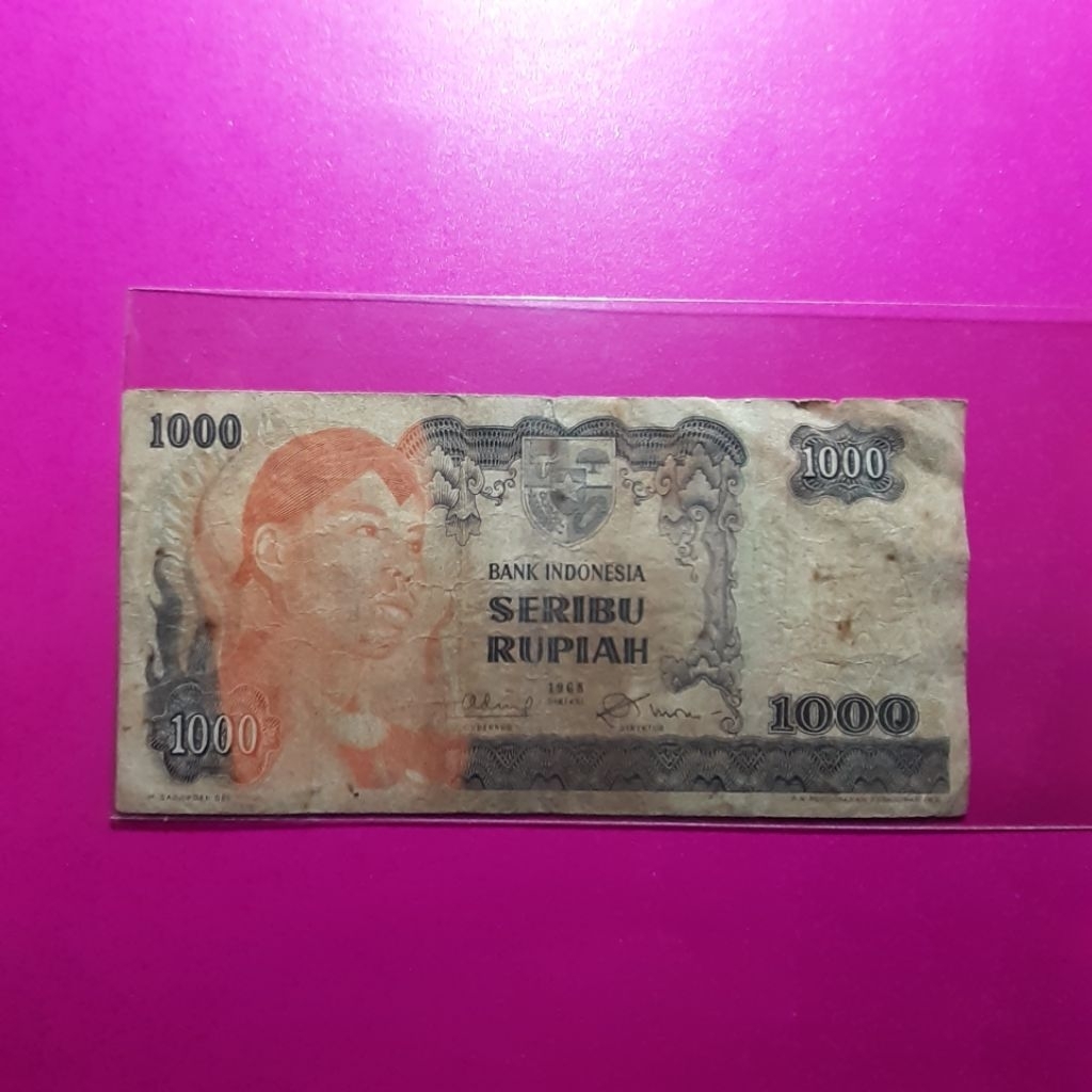 uang kuno 1000 rupiah sudirman tahun 1968