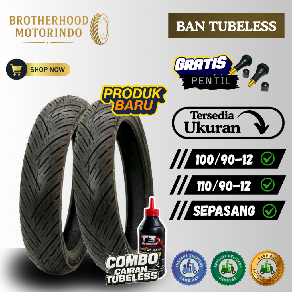 (PAKET SEPASANG) BAN ASPIRA MAXIO SPR40 TUBBLES (100/90-12 / 110/90-12) / BAN RING 12 / BAN MOTOR MA