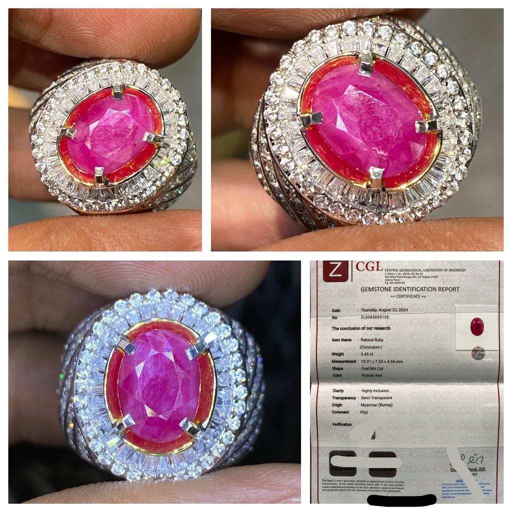 Natural 3.45ct ruby myanmar burma belang micro