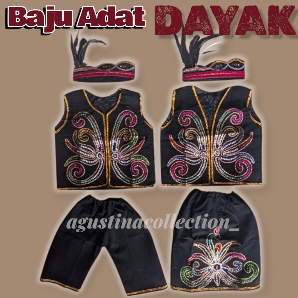 Baju Adat Dayak / Baju Setelan Adat Dayak || Sepasang cewek cowok