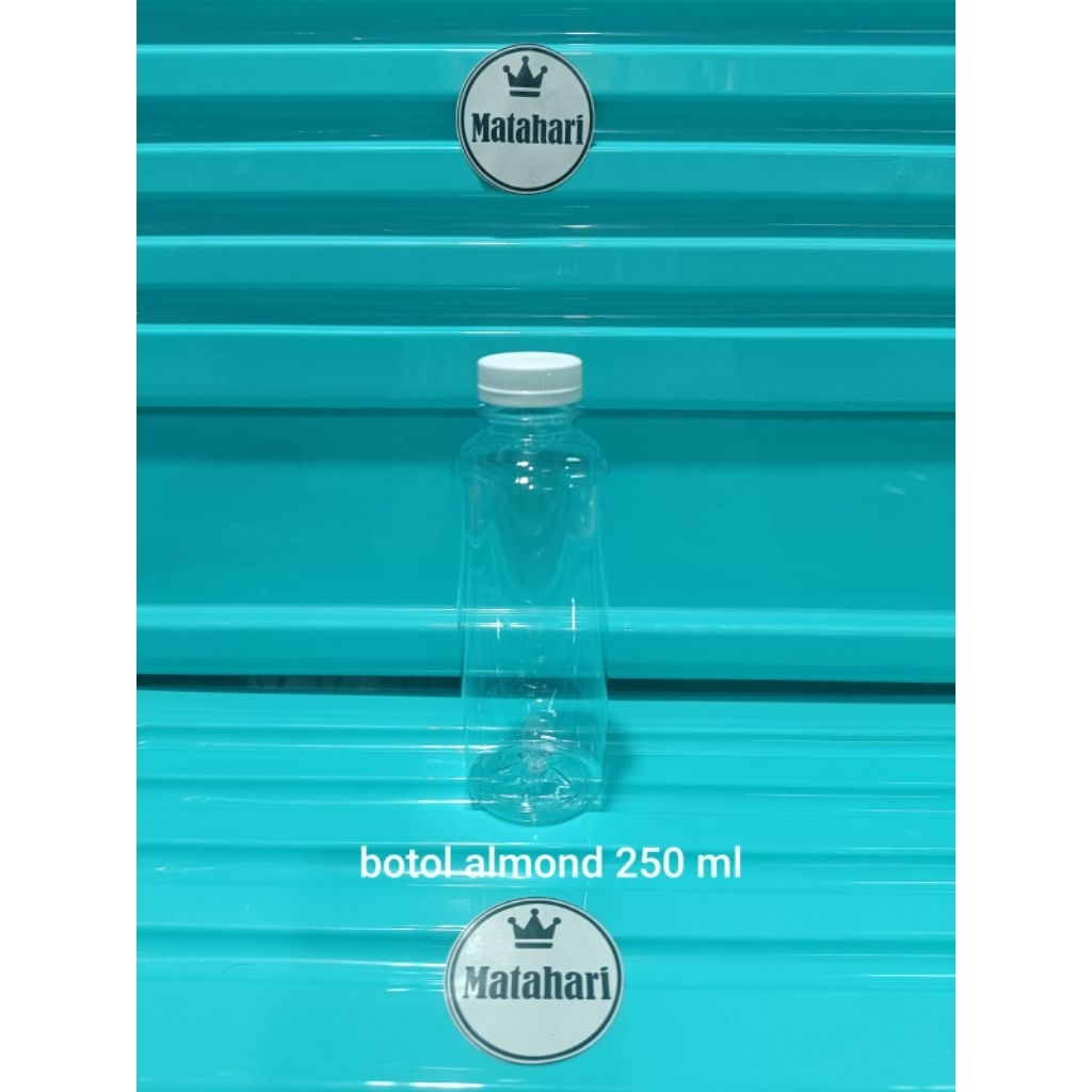 [1 BALL = 112 PCS ] BOTOL ALMOND 250 ML TUTUP SN / BOTOL JUS SUSU PUDING BUAH PLASTIK