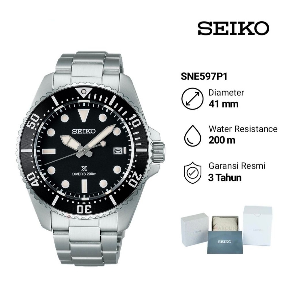 Seiko Prospex SNE597P1 Solar Divers 200M Jam Tangan Pria Original