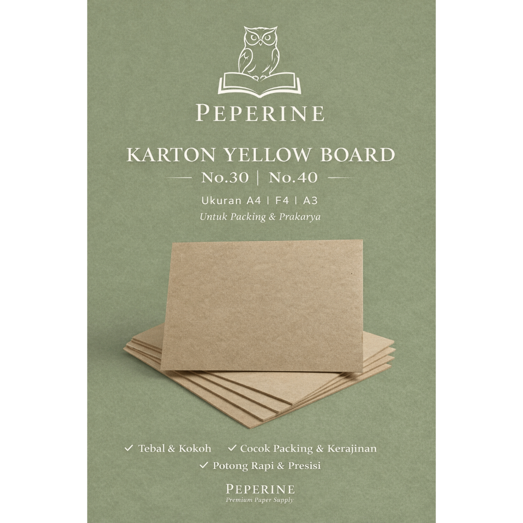 Karton Yellow Board No.30| No.40  Ukuran A4|F4 Isi 10Lembar A3 Isi 5 Lembar untuk paking Dan prakary