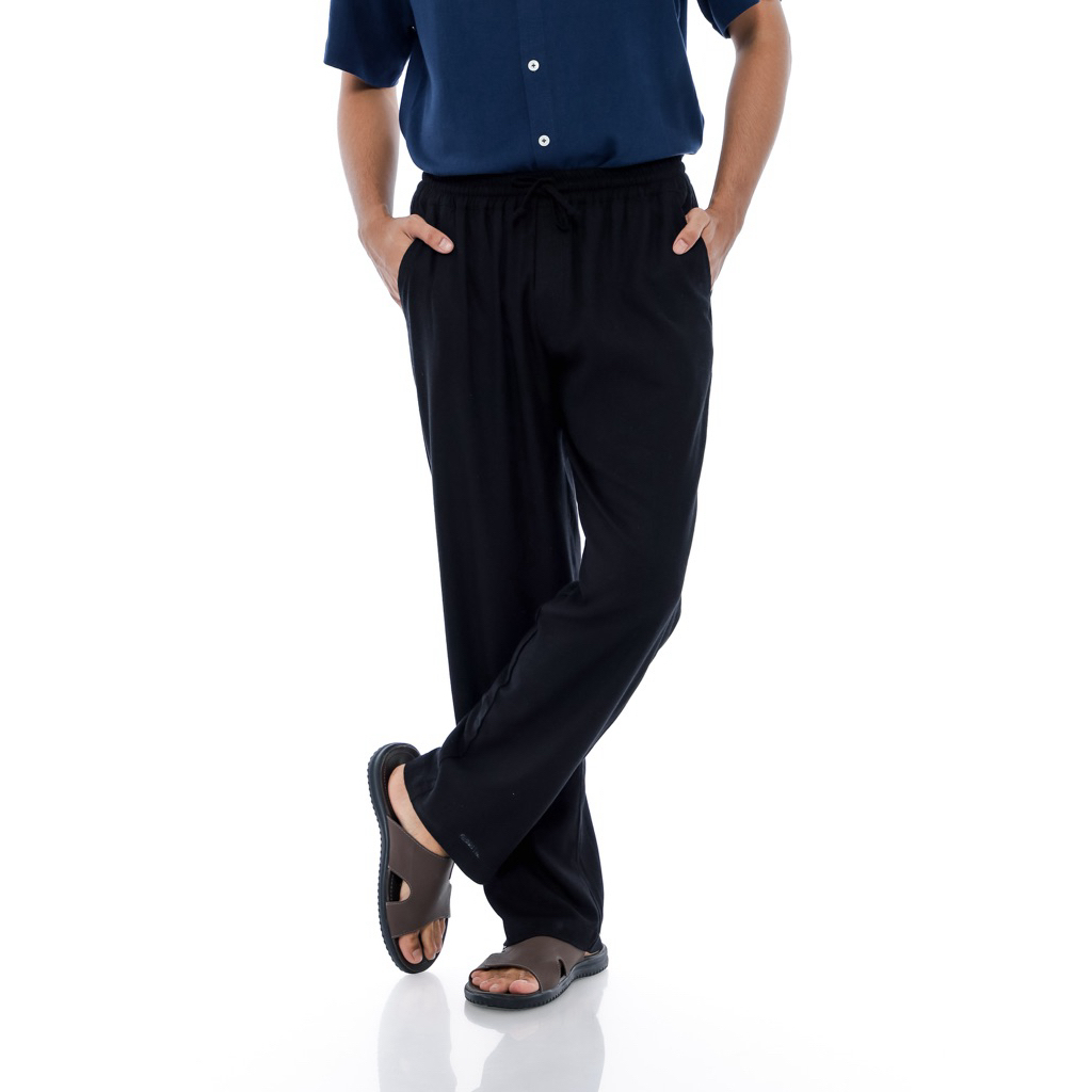 Ndoro Mens | Gabriel Linen Pants Black | Celana Panjang Linen Pria | Bali Resortwear