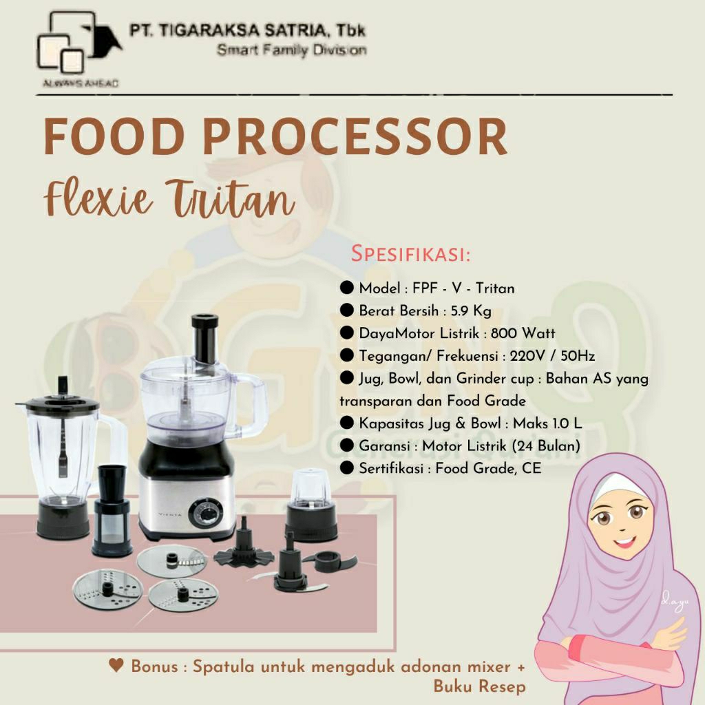 Food Prosesor Vienta Fexie Tritan
