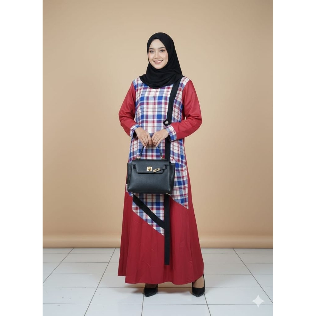 Gamis Butik Sultan Premium Motif Kotak Kotak