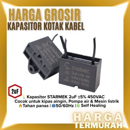 KAPASITOR KOTAK KABEL 2UF | KAPASITOR FAN |KAPASITOR KABEL KOTAK  | KAPASITOR KOTAK KIPAS ANGIN | KA