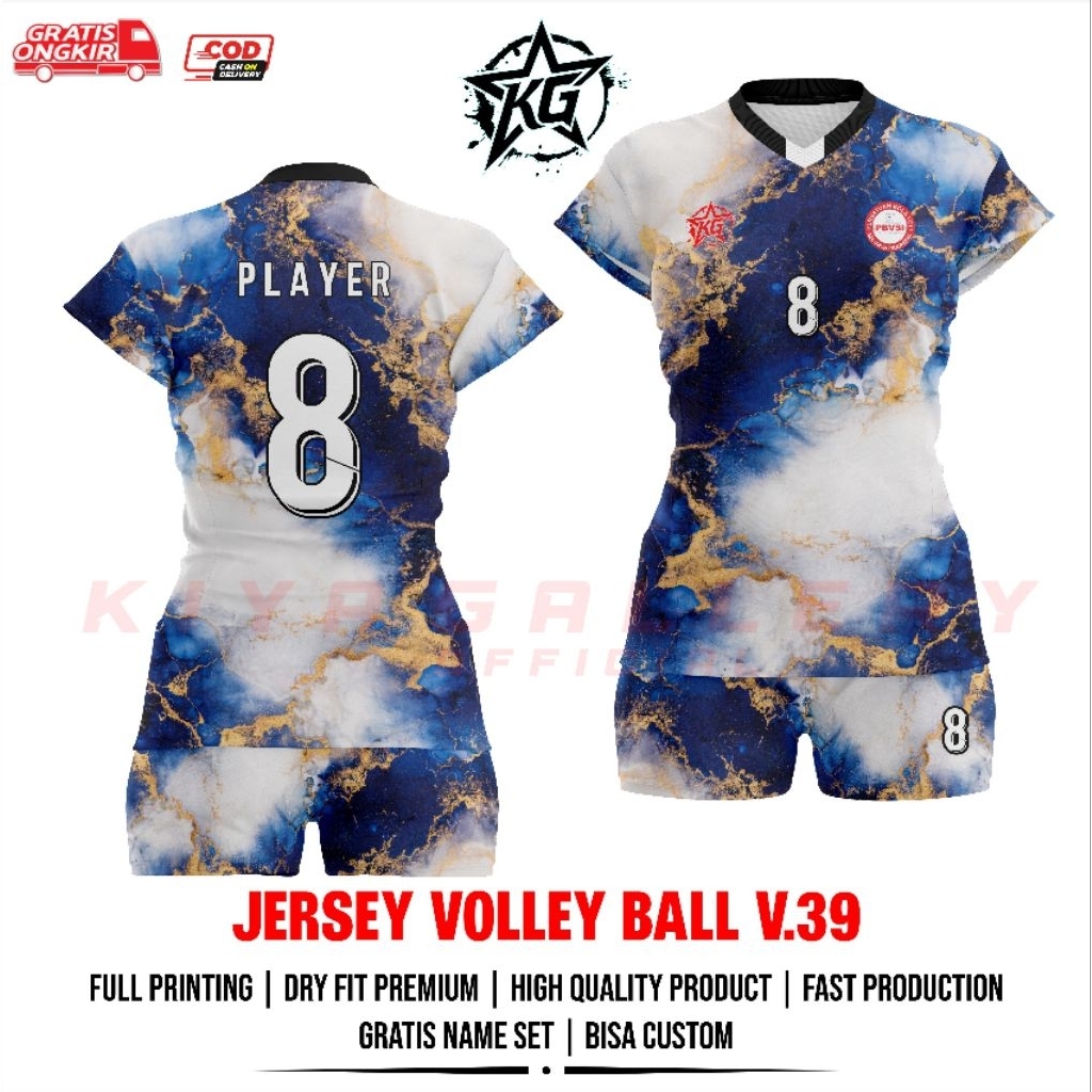JERSEY BAJU VOLI WANITA V.39 FULL PRINTING GRATIS NAMA DAN NOMOR