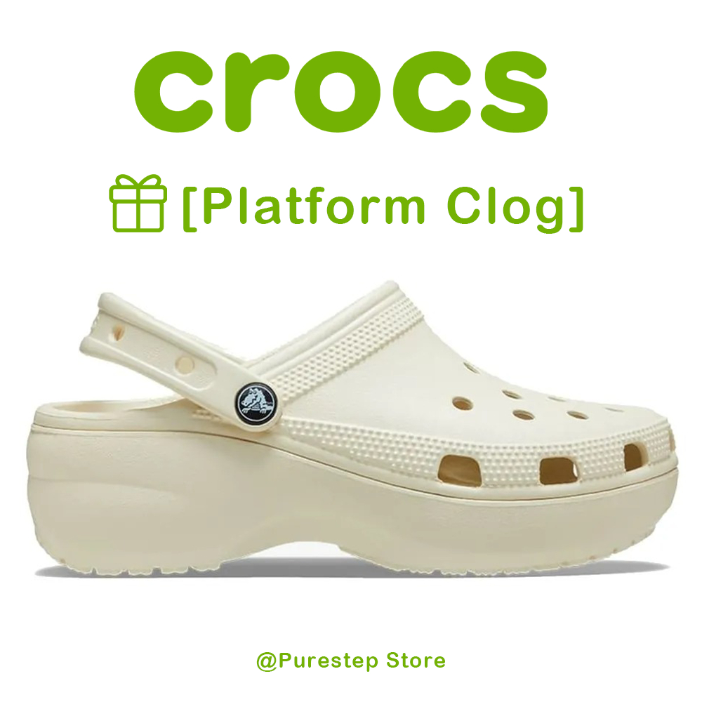 CROCS Women's Classic Platform Clog Original-BONE