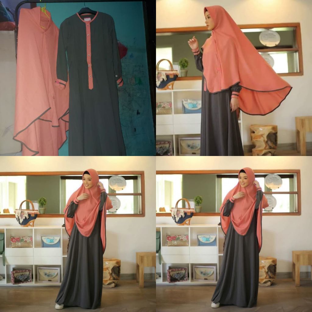 PL aulia fashion set gamis khimar syari