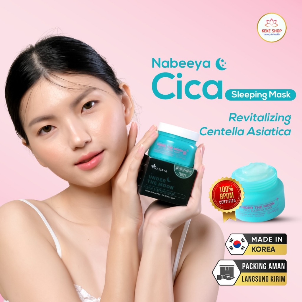 KEKE BEAUTY | CICA Sleeping Mask - Masker Wajah Cica Sleeping Mask Nabeeya Under The Moon Tekstur Ge
