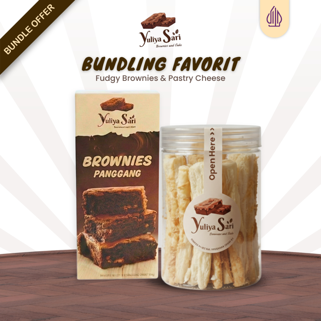Paket Bundle 2 Pcs Fudgy Brownies Panggang Pastry Cheese Puff Stick Yuliya Sari Homemade