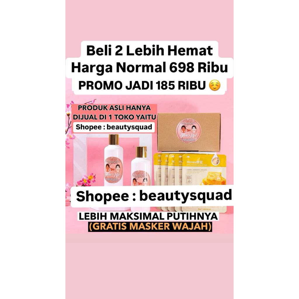 PEMUTIH SUPER SKIN GLOW UP INDONESIA || GLOWUPID (PALING TERLARIS DAN BONUS MASKER WAJAH)