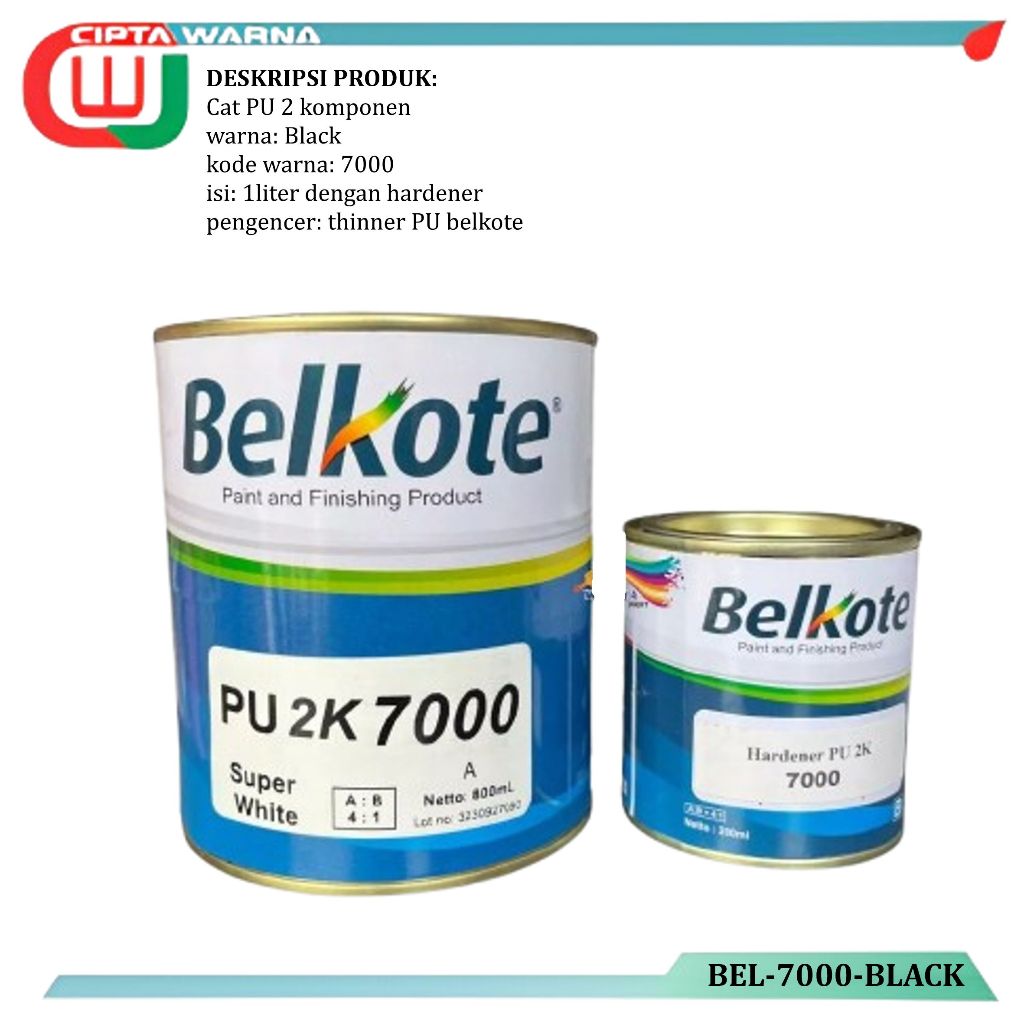 Cat Belkote PU 2K 7000 Black + Hardener SET - A5