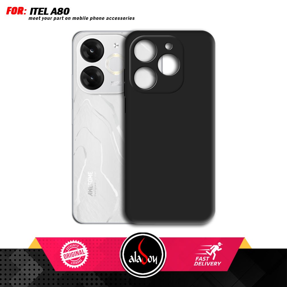 Case Itel A80 Softcase Silicone Premium Black Matte Casing
