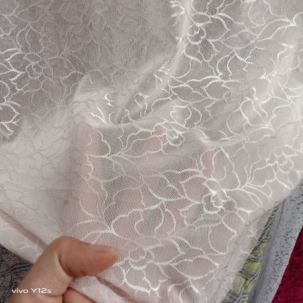 Kain Brokat Chantily / Harga / 0.5m / Kain Brokat Chantily Meteran / Bahan Brokat Chantily / Bahan B