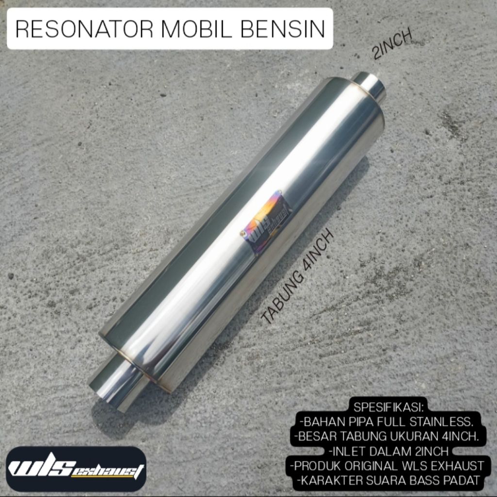 KNALPOT RESONATOR MOBIL BENSIN SUARA BASS ORIGINAL WLS EXHAUST