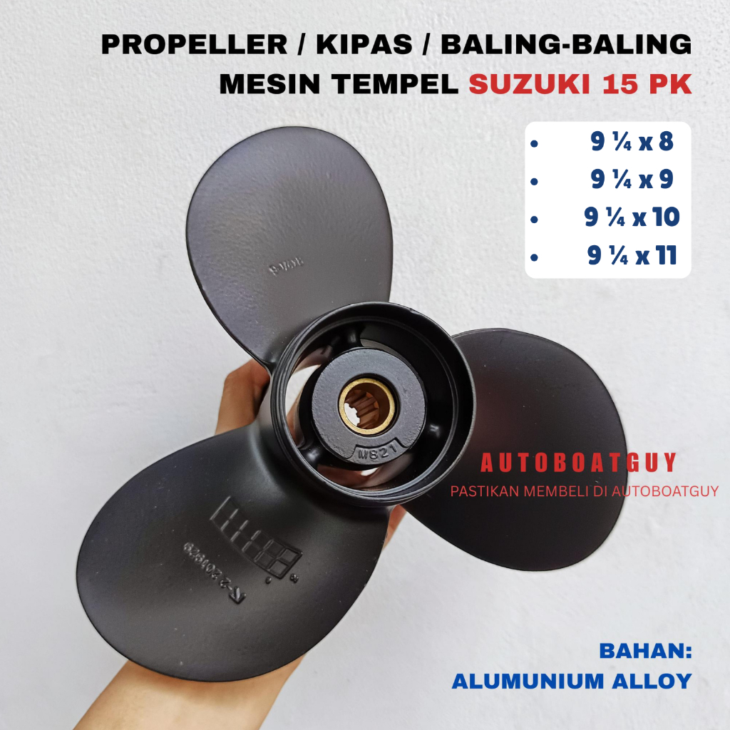 Propeller / Baling Baling / Kipas Mesin Tempel SUZUKI 15 PK / HP