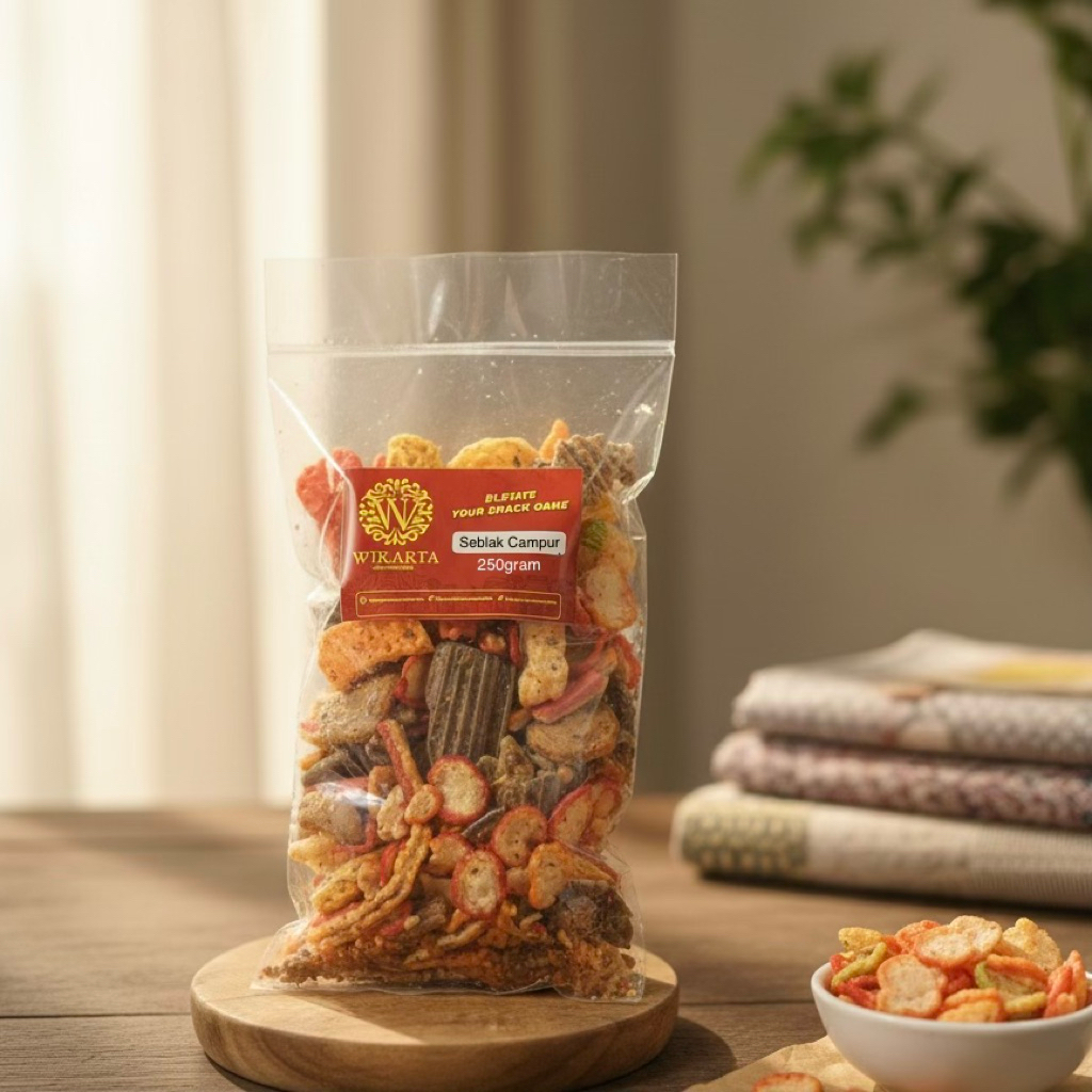 SEBLAK CAMPUR/SEBLAK MIX kering pedes daun jeruk bantet gurih renyah camilan kiloan 250 gram