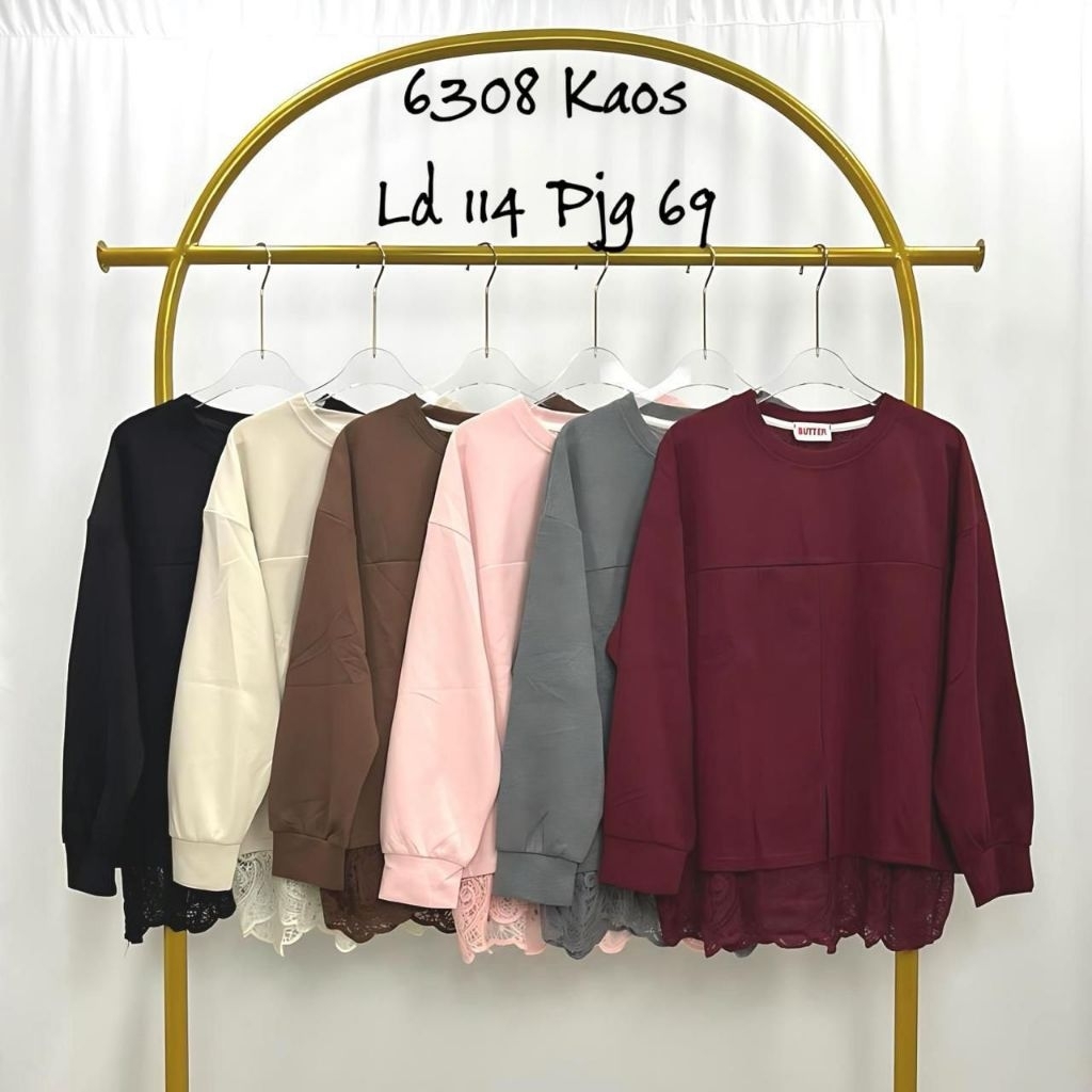 Kaos Wanita Import Lace Layer Premium – Inner Brokat Cantik