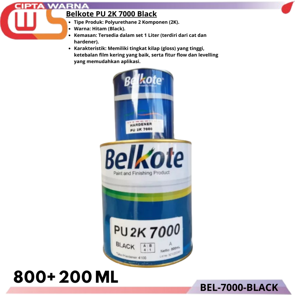 Cat Belkote PU 2K 7000 Black + Hardener SET - CWS