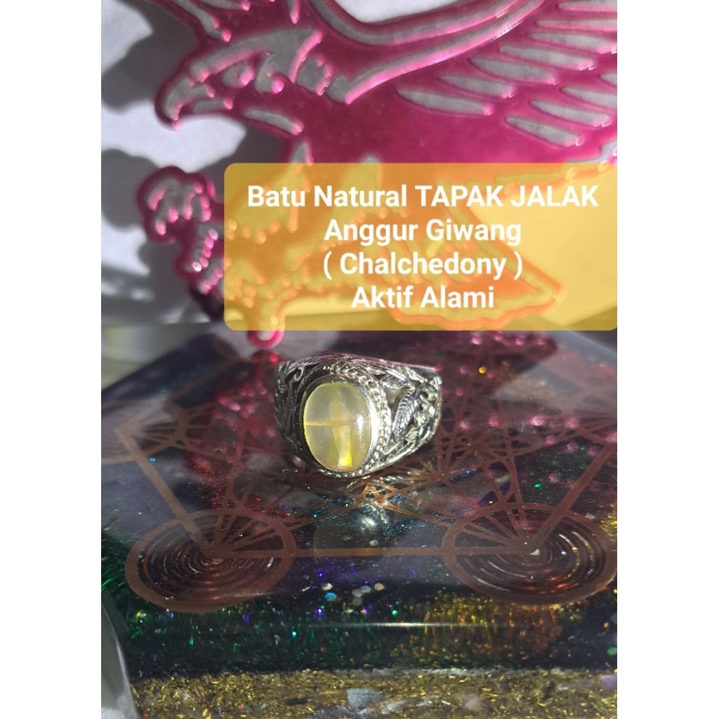 Batu Natural Tapak Jalak Giwang Kalsedon Crystal Chalchedony Luster Stone | cincin batu akik Pria Cr