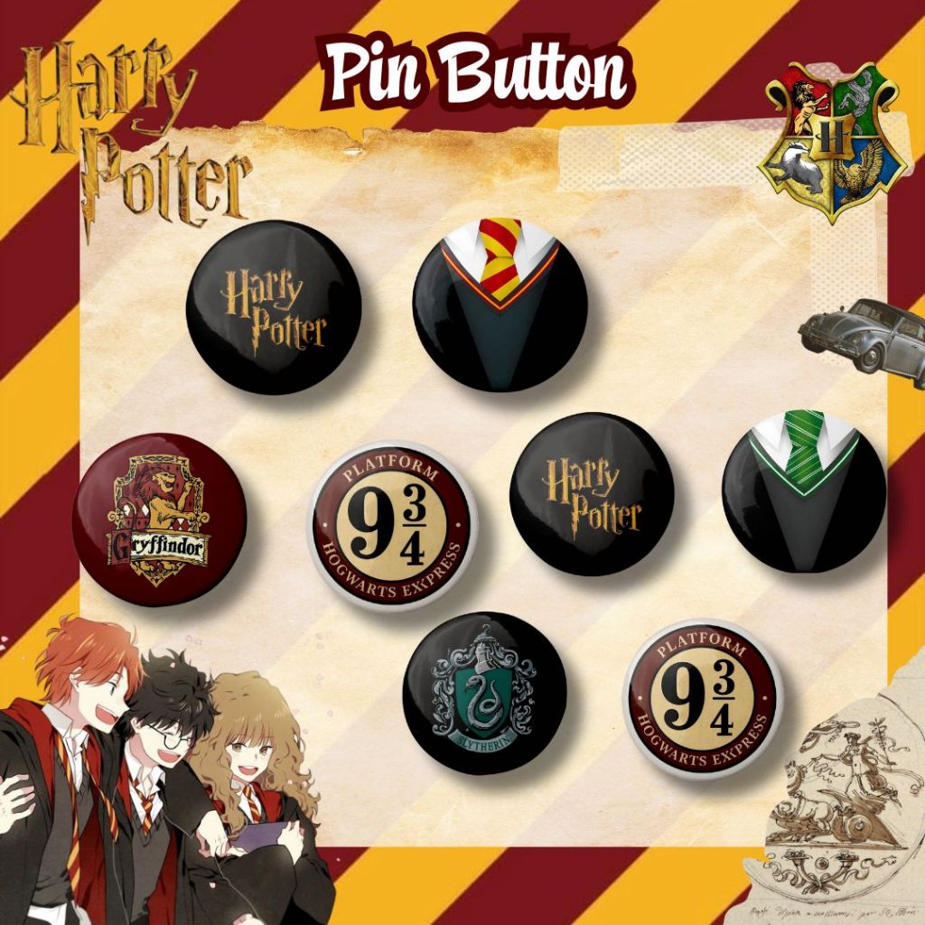 PIN BUTTON  HARRY POTTER / PIN AESTHETIC HARRY POTTER/ AKSESORIS PIN HARRY POTER