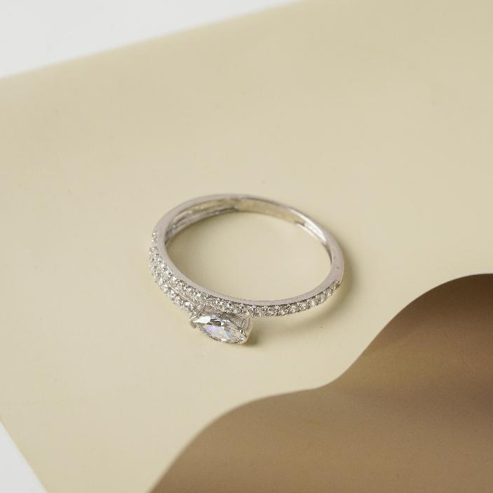 Cincin Emas 7K size 18 Eteria White Gold 00031003