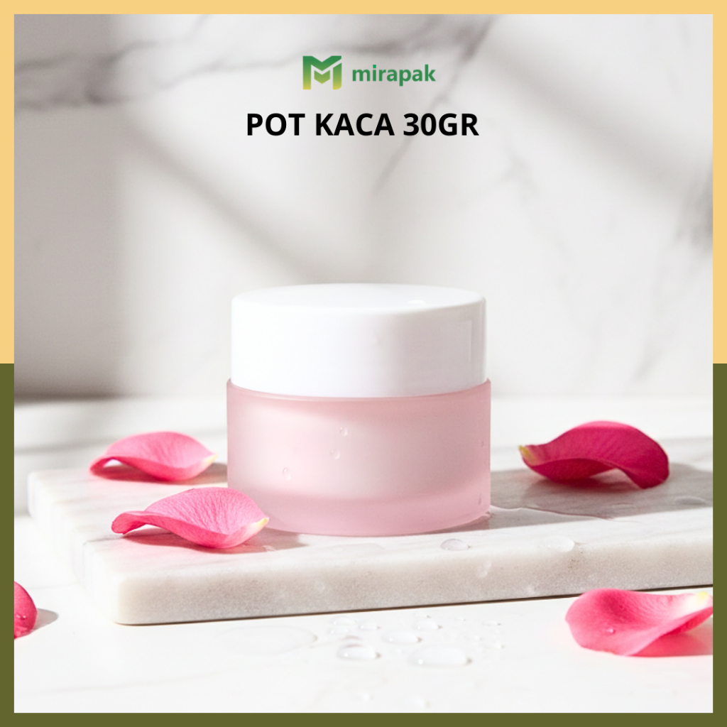 POT 30GR PINK DOFF - TUTUP PUTIH -  INCLUDE SPATULA / SEDNOK - JAR KRIM WADAH CREAM  DOF MATE SKINCA