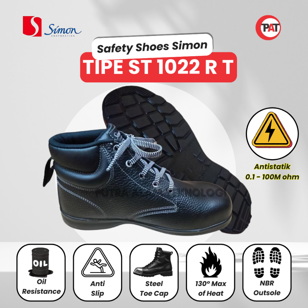 Simon ST1022RT Sepatu Safety Simon ST1022 R T Anti Statik Safety Shoes Sepatu Boots Simon Original