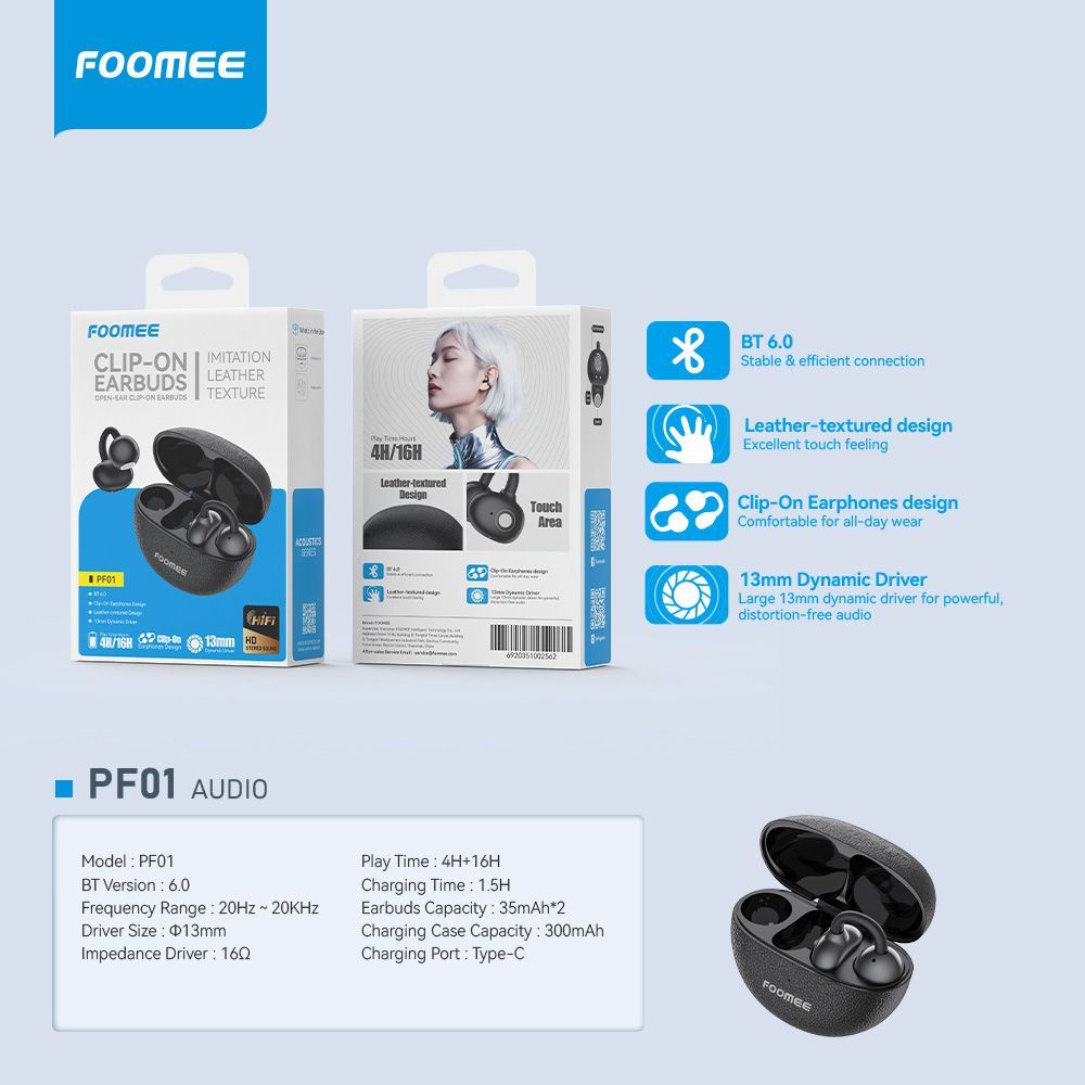 FOOMEE FT128 / PA01 / PF01 / PA02 / PA05 / MEEPLUS MH01 Earphone Bluetooth 5.3 Super Bass TWS True W